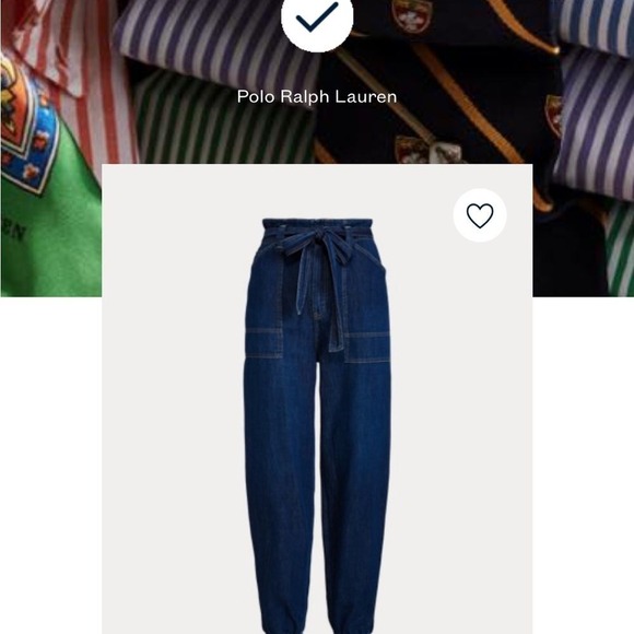 Ralph Lauren Denim Paper Bag Waist Pants Tie Belt Joggers Women's‎ - Picture 3 of 15